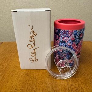 Lilly Pulitzer Pink Insulated Tumbler High Tide Navy